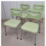 4 scholar craft green retro kids chairs