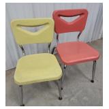 2 scholar craft yellow and pink retro kids chairs