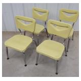 4 scholar craft yellow retro kids chairs