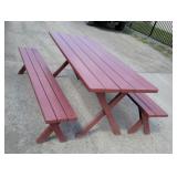 Picnic table and benches