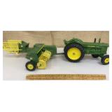Ertl John Deere tractor & baler - needs cleaning