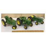 3 Ertl John Deere tractors - some worn/need