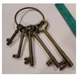 Ring of large brass keys