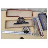 Protractors, micrometer, etc