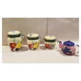 Fruit canister set , purple grape teapot