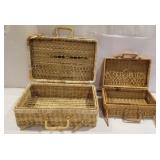 2 wicker picnic baskets
