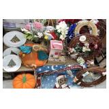 Christmas wreaths, Christmas plates, candle