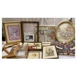 Picture frames, pictures, needle point picture,
