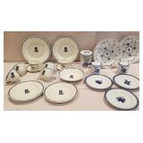 Partial sense of dishes, Flow Blue cups and