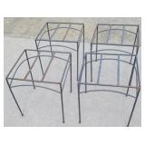 4 wrought iron table bases 15"15"16"