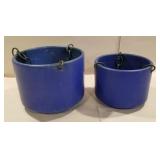 2 heavy ceramic plant hangers