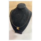 14k heart pendant on wrapped gold chain - chain