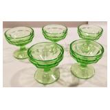 5 green uranium dessert cups