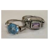 2 sparkly sterling rings