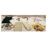 Lot of assorted napkins wooden rings etc