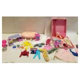Barbie accessories, clothing, case , beauty case