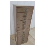 2 6 drawer metal cabinets