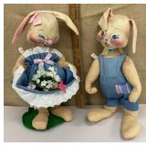 2 Annalee Easter bunny dolls