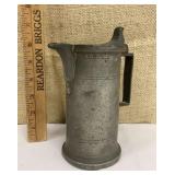 Heavy signed pewter tankard