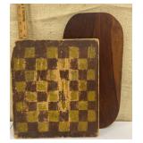 2 early wooden boards