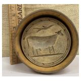 Wooden butter mold w/ cow