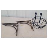 Iron brackets, basket
