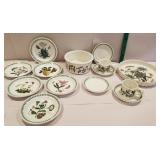 Portmeirion dishes, cups and saucers, bowl,