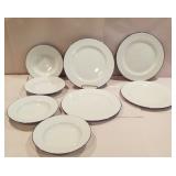 Porcelain Apilco France plates and bowls