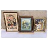 3 nice framed childrens prints
