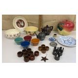 Kitchenware - napkin rings, apple cookie jar,