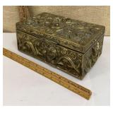 HEAVY brass box w/ dragon motif
