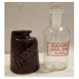 Pyrex jar, vintage stoneware jug