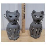 2 cat candle holders