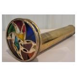 Beautiful large brass kaleidoscope with stained