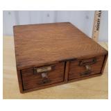 2 drawer oak file box