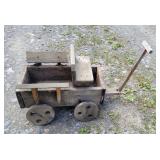 Wooden wagon planter