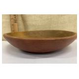 8" turned wooden bowl w/ original red paint