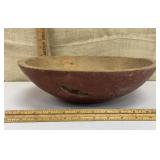 Early wooden bowl w/ original red paint