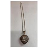 Sterling heart pendant on sterling chain