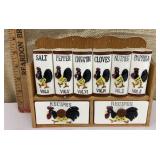 Retro spice set w/ roosters