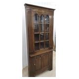 Stickley corner cupboard - very solid 33" 76"