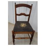 Stickley needlepoint seat chair