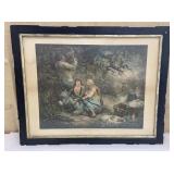 Framed engraving The Wood Cutters