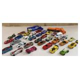 Box of Hot Wheels cars etc