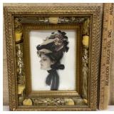 STUNNING antique frame w/ print - Victorian woman
