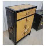 Black lacquer Oriental 2 door 1 drawer 24"12"36"