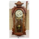 Beautiful gingerbread wall hanging clock w/ key