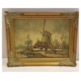 Painting on canvas - windmill - 9x11