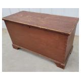 Dovetailed old red blanket box 37"17"22"