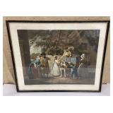 Framed engraving Selling Peas